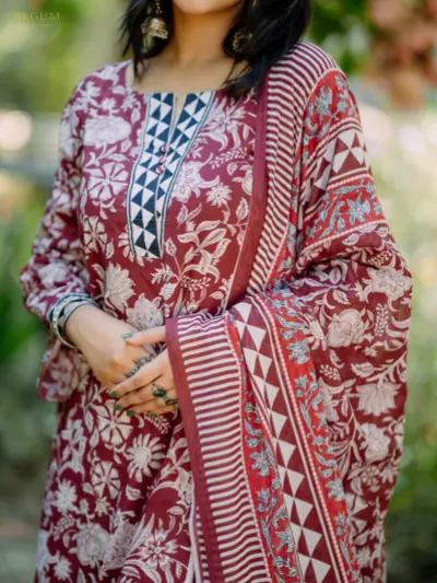 BEGUM Exclusive Stitched ❤️ Ruby💎🤎 secondary