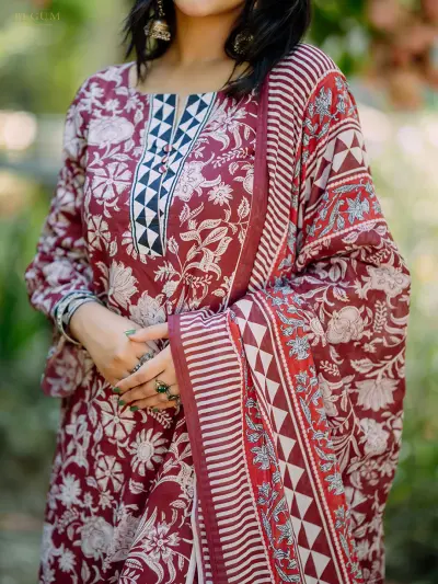 BEGUM Exclusive Stitched ❤️ Ruby💎🤎