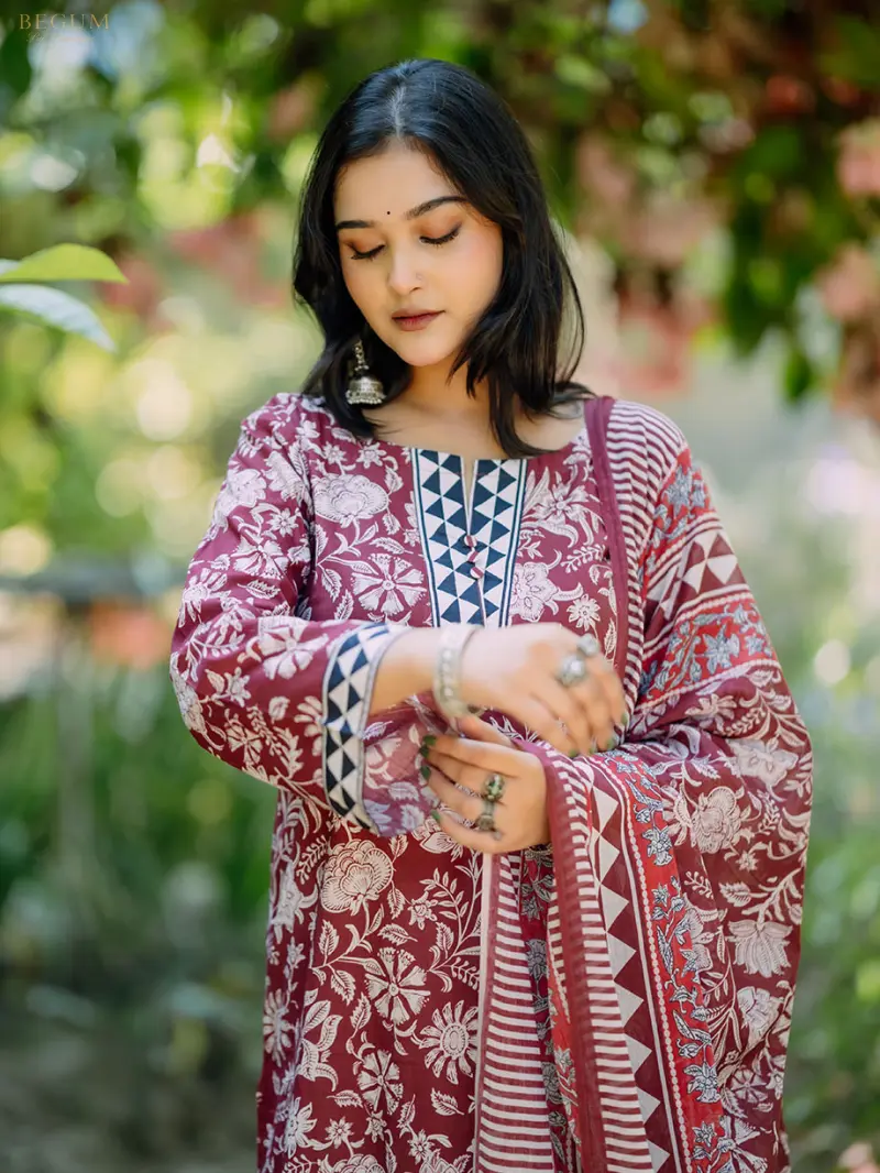 BEGUM Exclusive Stitched ❤️ Ruby💎🤎