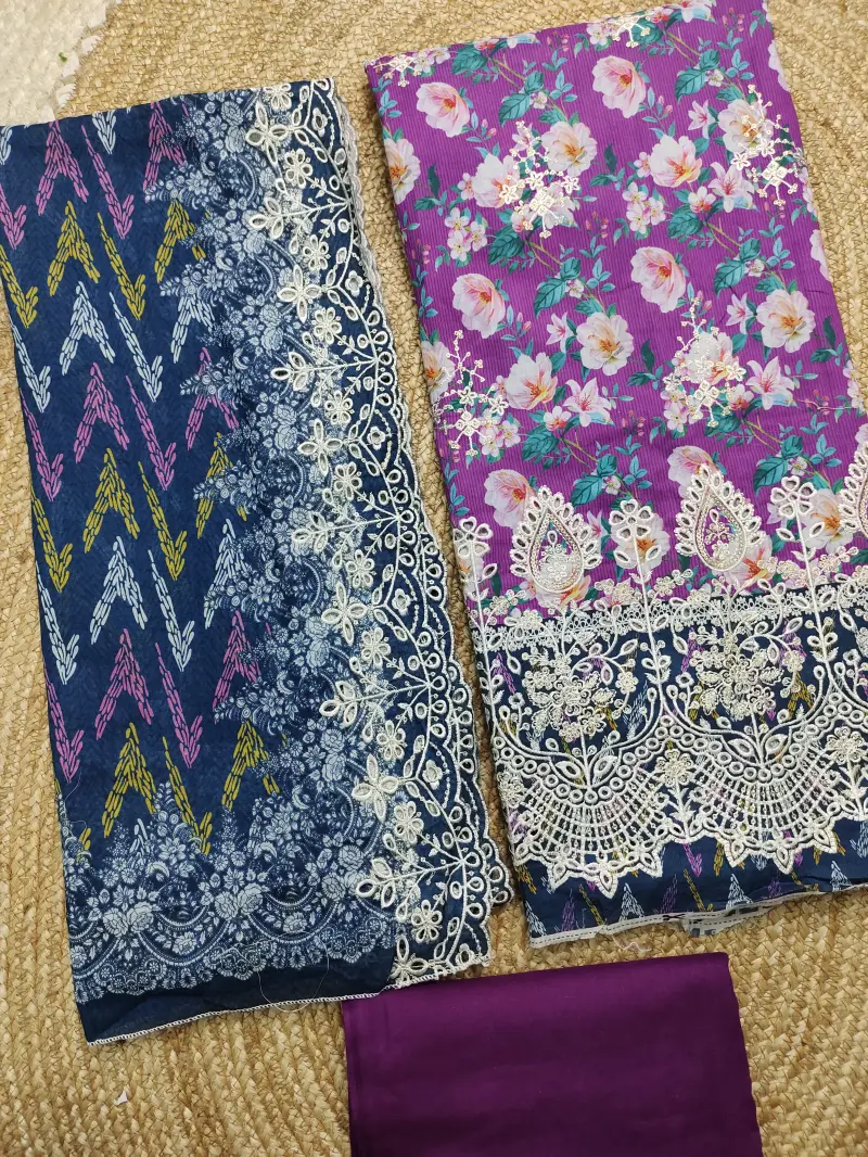 Bin Sayeed Inspired Premium Cotton 3 Piece (Magenta)