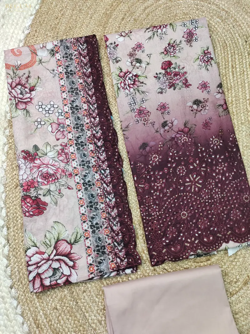 Bin Sayeed Inspired Premium Cotton 3 Piece (Cream)