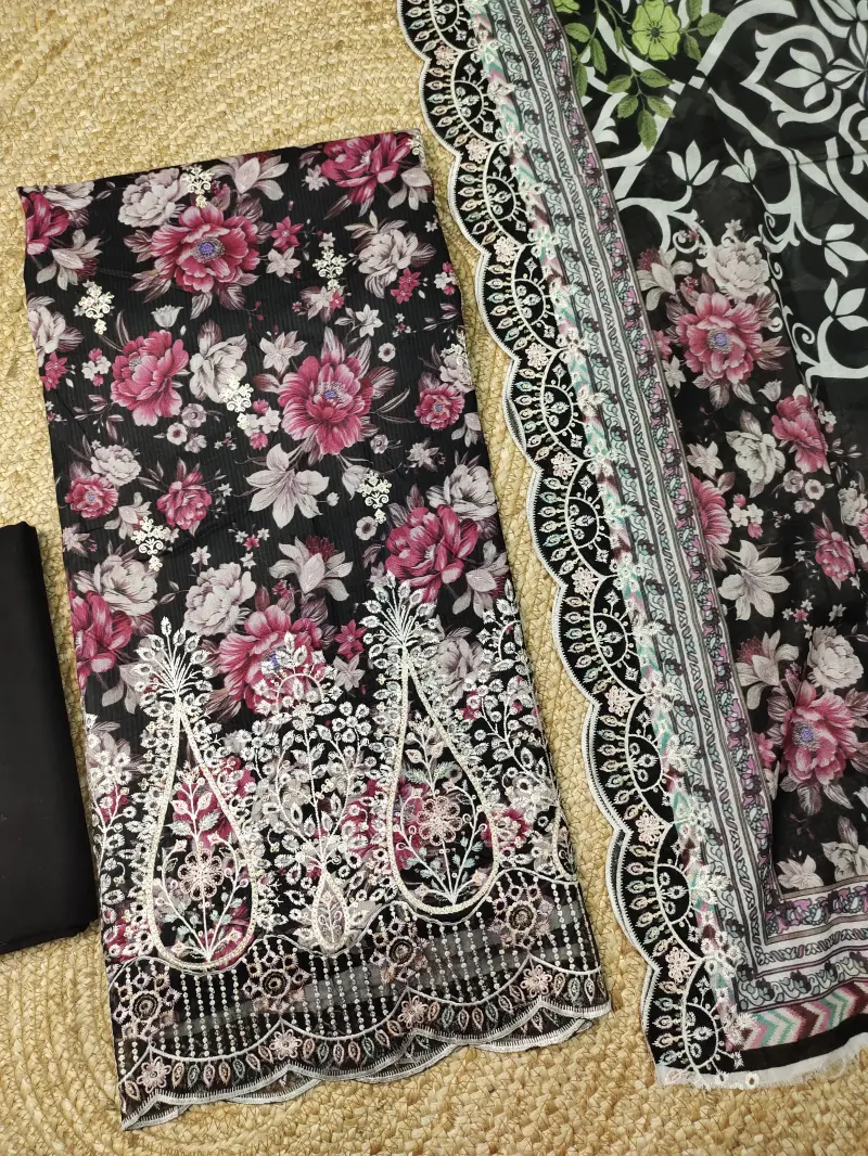 Bin Sayeed Inspired Premium Cotton 3 Piece (Black)